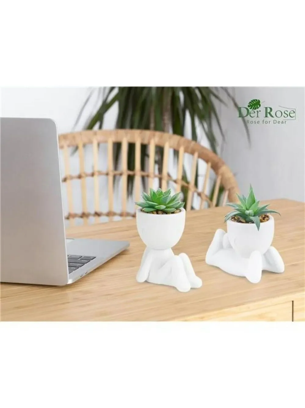 Set of 3 Fake Succulent Plants Small Artificial Potted Greenery for Desk Home De